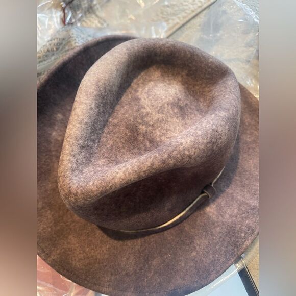 NWT FREE PEOPLE TRAIL SHADED COWBOY HAT X MOSSANT IN TOBACCO - Picture 3 of 4